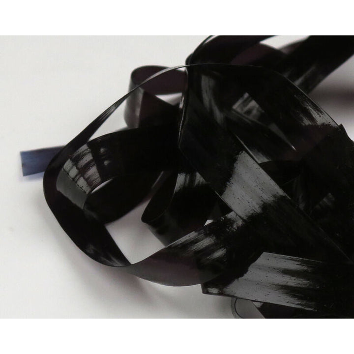 Black opaque Scud Back synthetic ribbon for fly tying