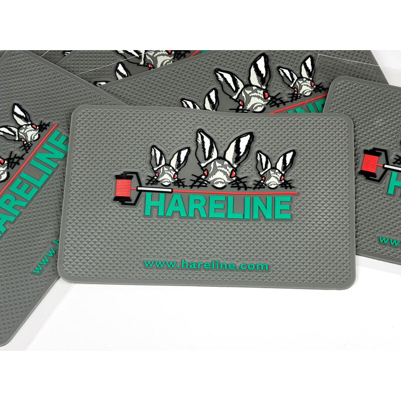 Hareline Dubbing gray silicone bead pad with textured diamond surface and logo