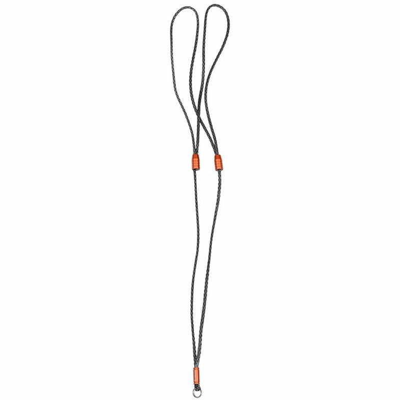 Simms Guide Lanyard in orange with adjustable braided cord and metal ring