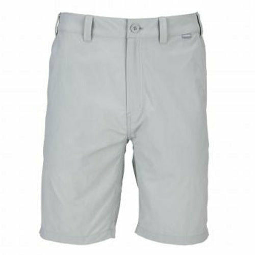 Men's Simms Superlight Shorts in Sterling grey with flat front and cuffed hem