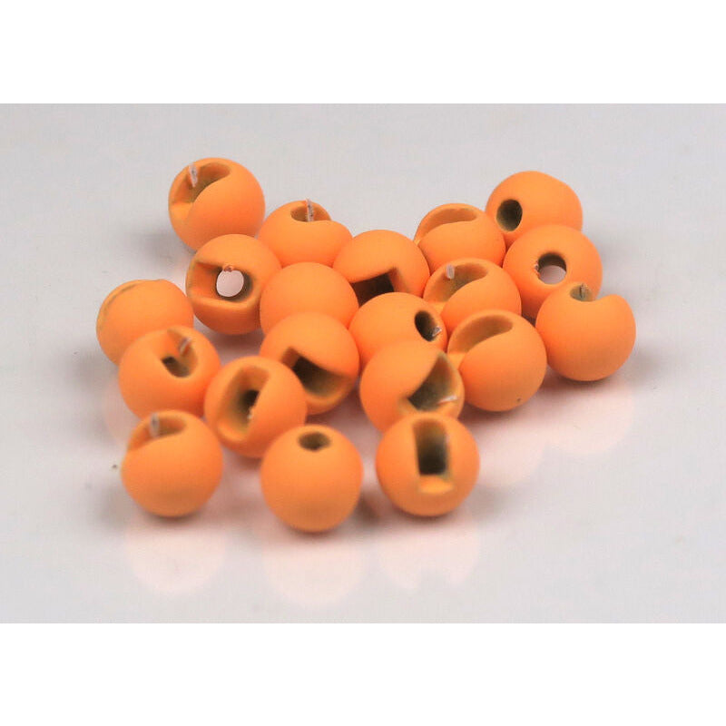 Matte orange slotted tungsten beads