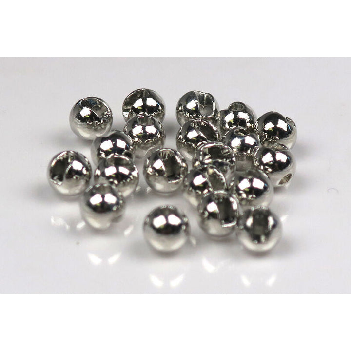 Silver chrome slotted tungsten beads