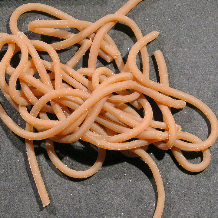 Peach Hareline Dubbing Squirmy Wormies fly tying material with glitter
