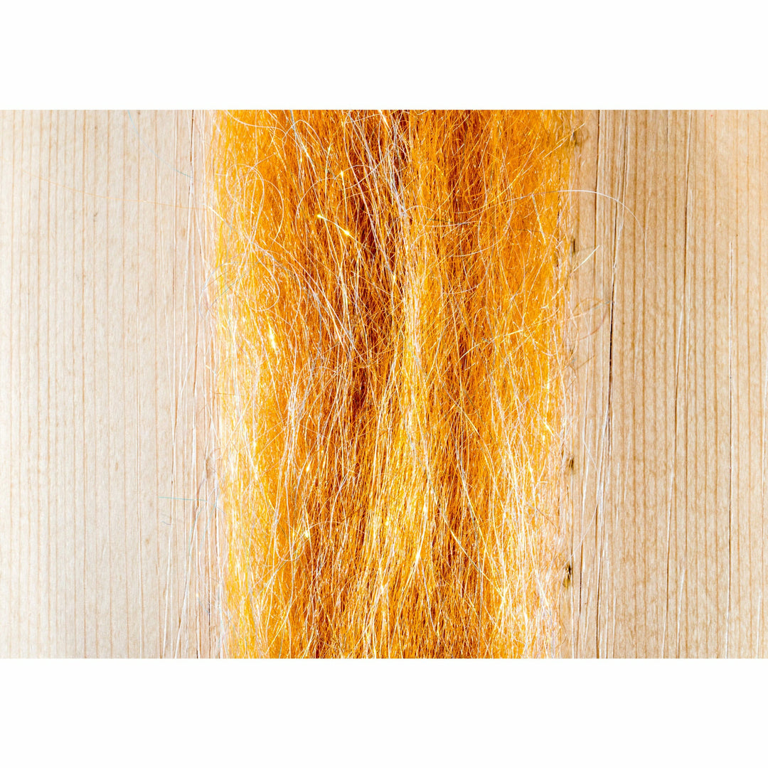 Redfish SF Blend crinkle-cut synthetic fly tying fibers with flash in red, tan, and orange