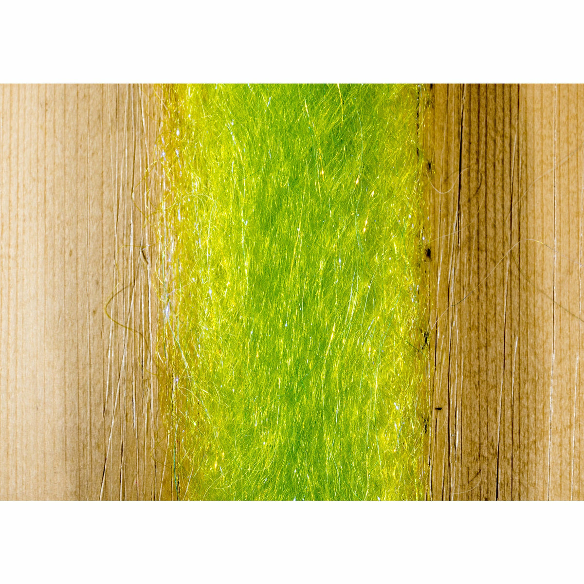 Steve Farrar UV Blend chartreuse fly tying material with crinkle-cut synthetic fibers and reflective flash