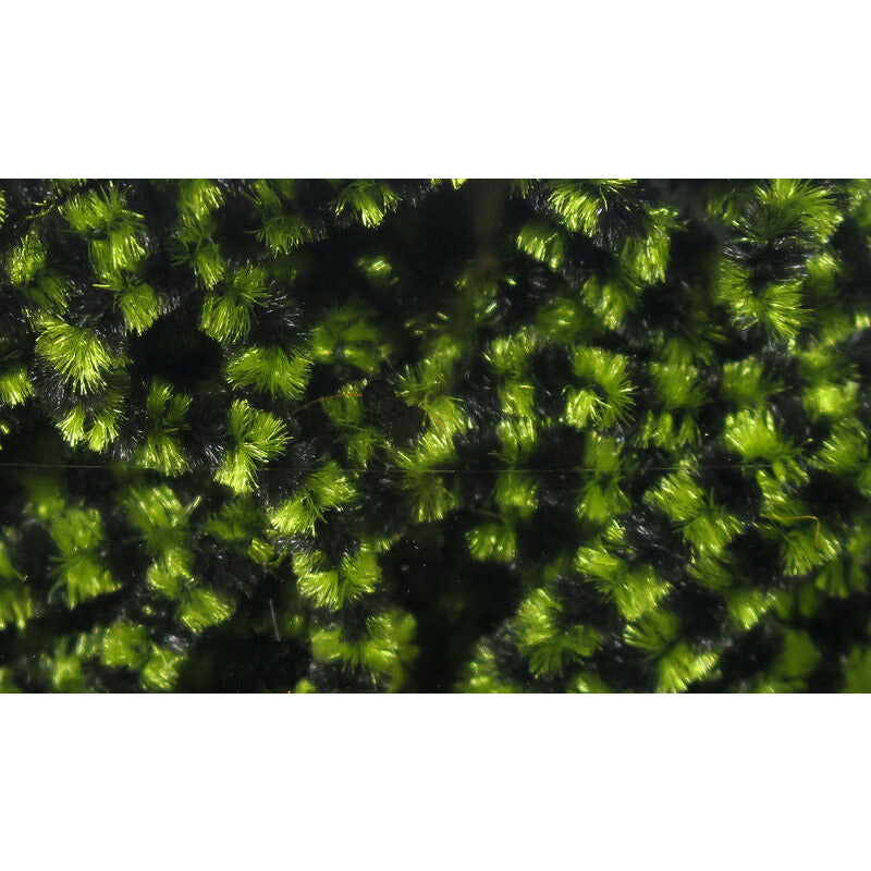 Chartreuse green and black synthetic chenille for fly body wrapping