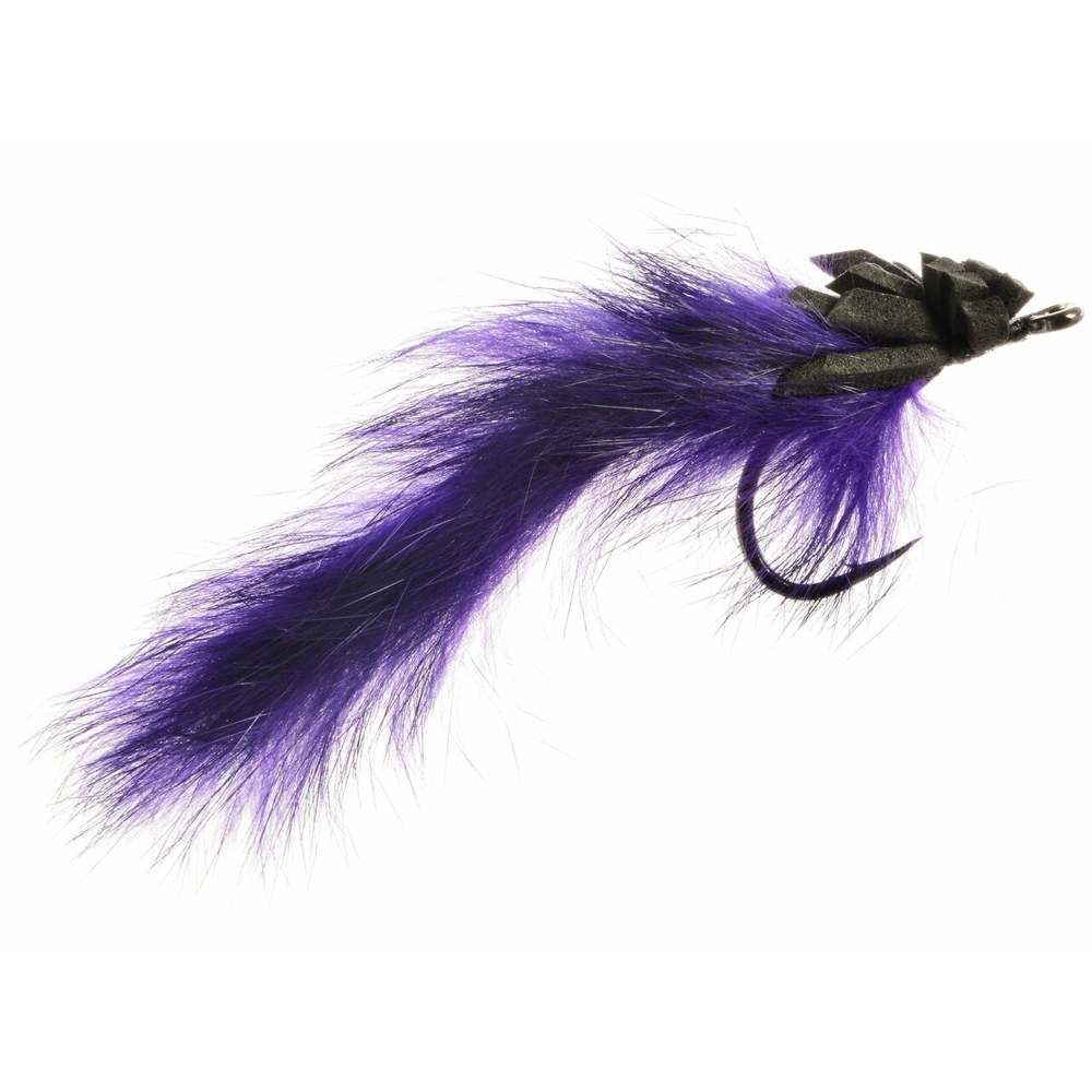 Umpqua Tuscan Bunny fly in black and purple, size 3/0, with wispy fur body for tarpon and snook