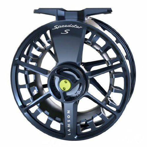 Blue Waterworks-Lamson Speedster S fly reel with lime green drag