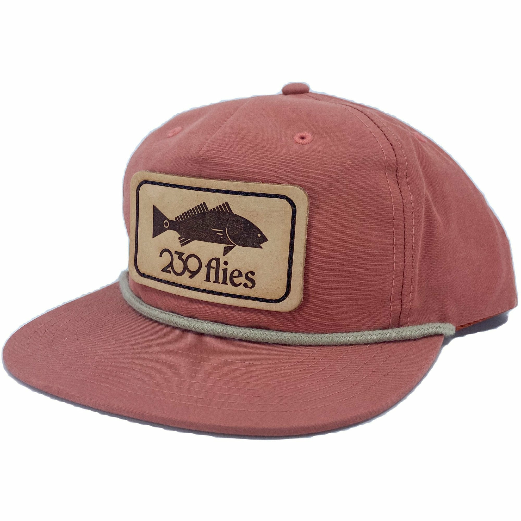 239 Pablo Escobarred Hackle Leather Patch Hat - Redfish